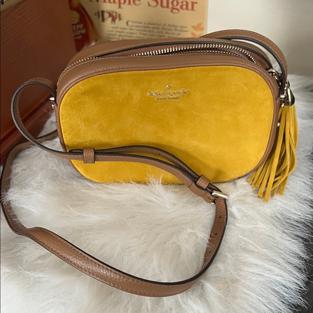 Kate Spade Mustard and Tan Crossbody Bag